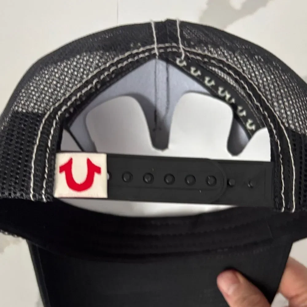 True Religion NWT black and white stitching and embroidery hat